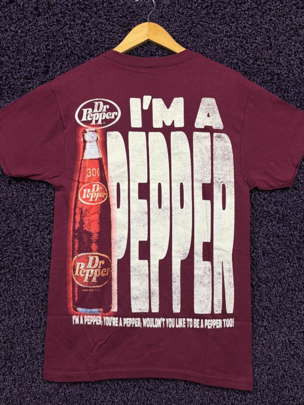 Dr Pepper Classic Bottle Im A Pepper Slogan Promo T-Shirt S
